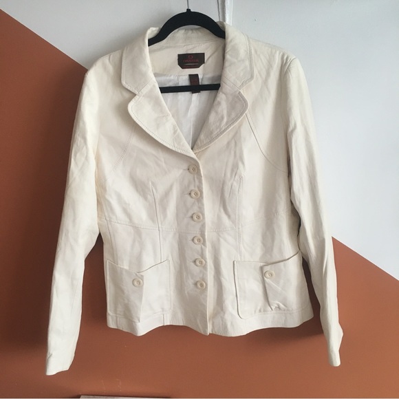 Jackets & Coats Vintage Danier Leather Cream Color Winter White